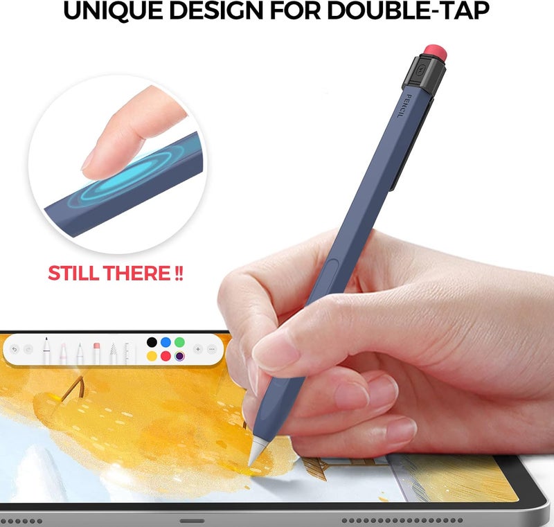 TRONWIN Apple Pencil 2nd Generation Case - Silicone Cover with Sturdy Clip - Compatible with Apple Pencil 2 for iPad Pro (Midnight Blue) - Image 4